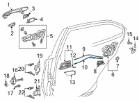 OEM Toyota Highlander Lock Cable Diagram - 69730-0E080