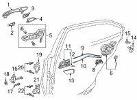 OEM Toyota Highlander Lock Cable Diagram - 69770-0E080