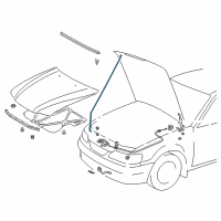OEM Toyota Corolla Hood Support Rod Diagram - 53451-02020