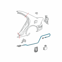 OEM Toyota Corolla Release Cable Diagram - 77035-02100