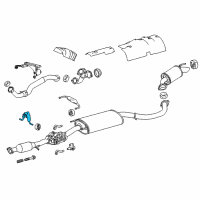 OEM Toyota Highlander Muffler & Pipe Support Bracket Diagram - 17572-0P100