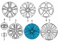 OEM Toyota Highlander Wheel, Alloy Diagram - 4261A-0E140