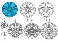 OEM Toyota Highlander Wheel, Alloy Diagram - 42611-0E510