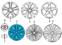 OEM Toyota Highlander Wheel, Alloy Diagram - 4260D-0E030