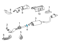 OEM Toyota Sienna Muffler & Pipe Gasket Diagram - 17451-F0020