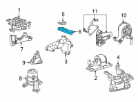 OEM Toyota Venza Front Mount Stay Diagram - 12327-0P080