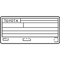 Toyota 11298-0V343 Label, Emission Control Information