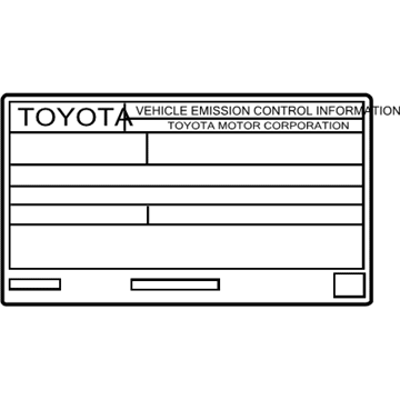 Toyota 11298-0P470 Emission Label
