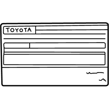 Toyota 11298-22120 Emission Label