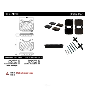 Centric Posi Quiet™ Ceramic Rear Disc Brake Pads for Toyota 86 - 105.09610