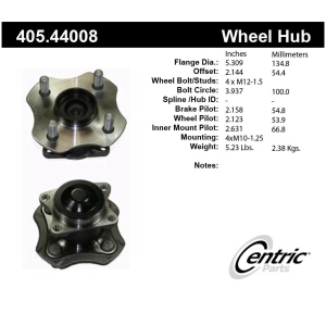 Centric Premium™ Wheel Bearing And Hub Assembly for Toyota Echo - 405.44008