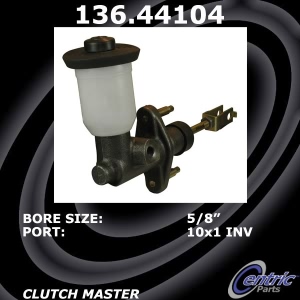Centric Premium Clutch Master Cylinder for Toyota Celica - 136.44104