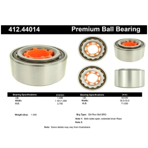 Centric Premium™ Front Passenger Side Double Row Wheel Bearing for Toyota Tercel - 412.44014