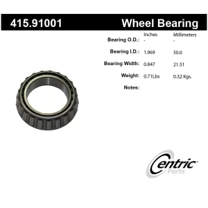 Centric Premium™ Rear Driver Side Inner Wheel Bearing for Toyota T100 - 415.91001