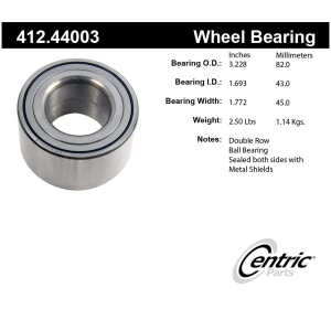 Centric Premium™ Front Driver Side Double Row Wheel Bearing for Toyota MR2 - 412.44003