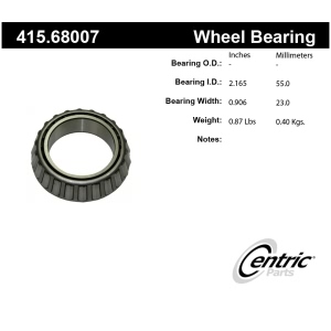 Centric Premium™ Front Driver Side Inner Wheel Bearing for Toyota - 415.68007