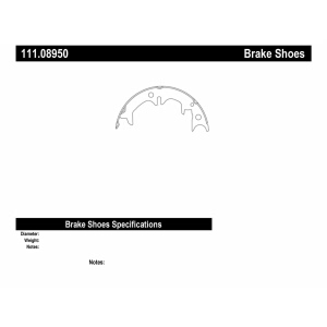 Centric Premium™ Parking Brake Shoes for Toyota Celica - 111.08950