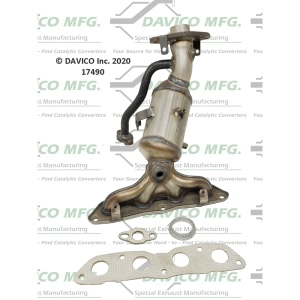 Davico Exhaust Manifold with Integrated Catalytic Converter for Toyota Prius C - 17490