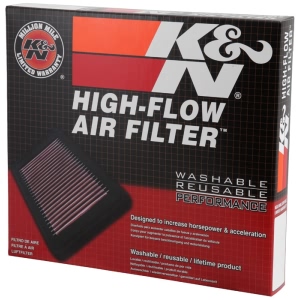K&N 33 Series Panel Red Air Filter （9.625" L x 8.75" W x 1.125" H) for Toyota Highlander - 33-2443