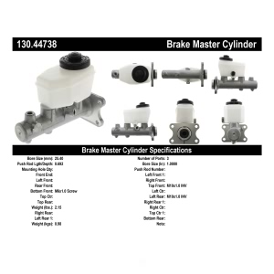 Centric Premium Brake Master Cylinder for Toyota Land Cruiser - 130.44738