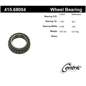 Centric Premium™ Front Passenger Side Outer Wheel Bearing for Toyota 4Runner - 415.68004