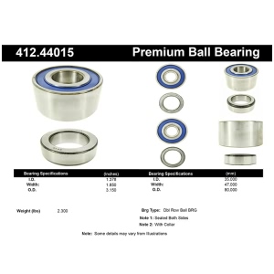 Centric Premium™ Rear Driver Side Double Row Wheel Bearing for Toyota Previa - 412.44015