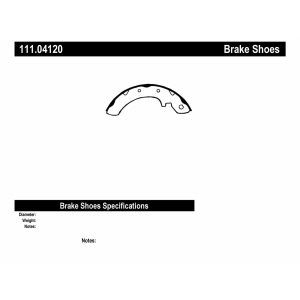 Centric Premium™ Drum Brake Shoes for Toyota Pickup - 111.04120