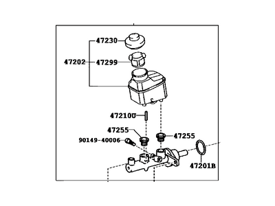 Toyota 47201-33401 Brake Master Cylinder Sub-Assembly