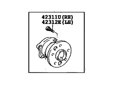 Toyota 42460-06021 Rear Axle Bearing And Hub Assembly, Left
