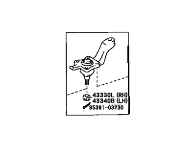 Toyota 43330-39366 Lower Ball Joint Assembly Front Right