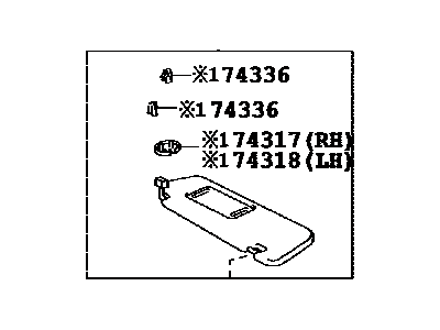 Toyota 74310-33C11-E0 Visor Assembly, Right