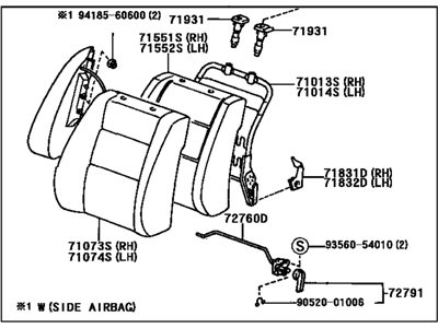 Toyota 71430-33170-B0 Back Assembly, Front Seat