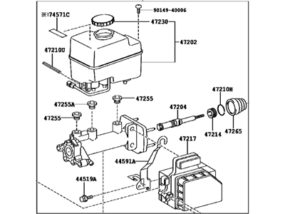 Toyota 47025-60360 Brake Master Cylinder Sub-Assembly