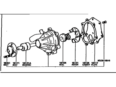 Toyota 16110-61081 Water Pump Assembly W/O Coupling