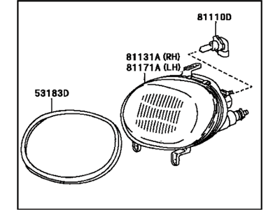 Toyota 81012-20020 Driver Side Headlamp Sub-Assembly, No.2