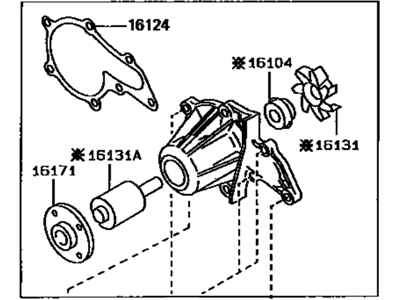 Toyota 16110-19135 Water Pump Assembly W/O Coupling