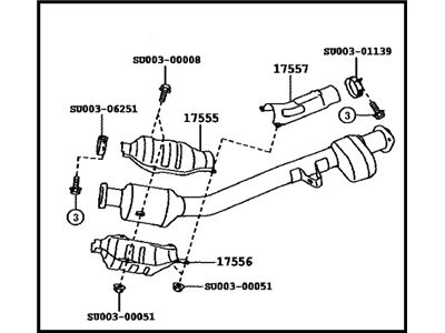 Toyota SU003-01131 Front Exhaust Pipe Assembly