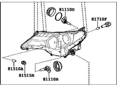 Toyota 81110-0R180 Passenger Side Headlight Assembly