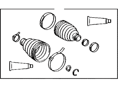 Toyota 04427-52580 Front Cv Joint Boot Kit, In Outboard, Left