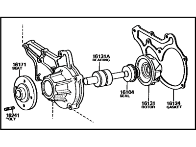 Toyota 16110-39035 Water Pump Assembly W/O Coupling