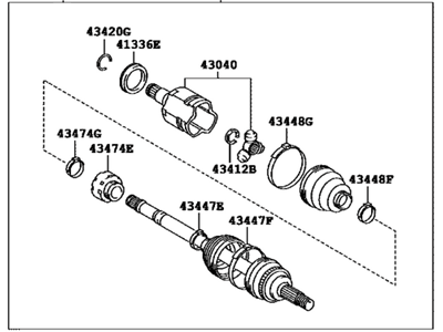 Toyota 43420-06810 Shaft Assembly, Front Drive, Left