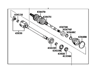 Toyota 43410-06B51 Shaft Assembly, Front Drive