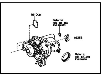 Toyota 16100-79045 Engine Water Pump Assembly