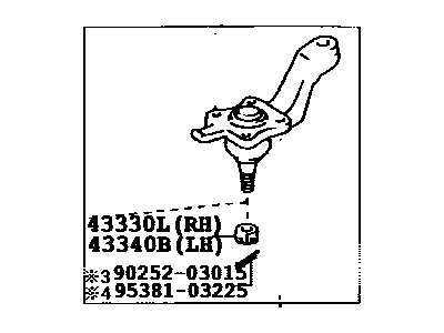Toyota 43340-39515 Front Upper Left Suspension Ball Joint Assembly