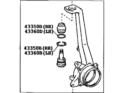 Toyota 43330-39465 Lower Ball Joint Assembly Front Right