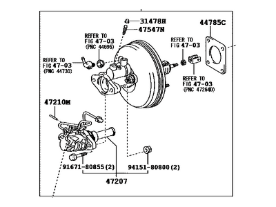 Toyota 47200-08080 Brake Booster Assy, W/Master Cylinder