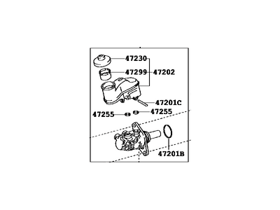 Toyota 47028-06030 Brake Master Cylinder Sub-Assembly W/Plate