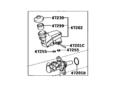 Toyota 47201-06410 Brake Master Cylinder Sub-Assembly W/Plate