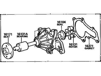 Toyota 16110-19045 Water Pump Assembly W/O Coupling