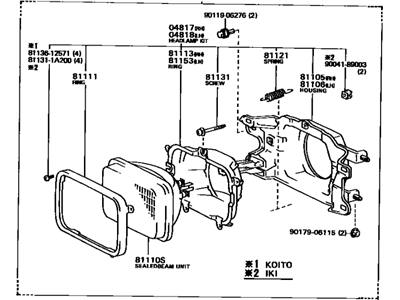 Toyota 81110-80317 Passenger Side Headlight Assembly